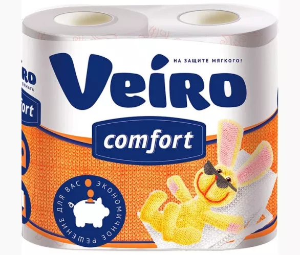 Туалетная бумага Veiro Comfort 2-х слойная Белый 4 рулона – 1