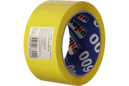 Лента клейкая упаковочная Unibob 600 48 мм х 66 м 45 мкм желтый