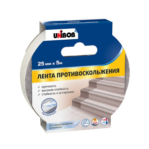 Лента клейкая противоскольжения Unibob 25 мм х 5 м прозрачный