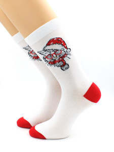 Носки Hobby Line мужские махра-пенка Кот в колпаке размер 39-44