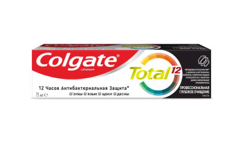 Зубная паста Colgate Total 12 Очищение комплексная антибактериальная с древесным углем 80 гр