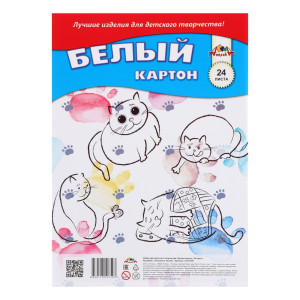 Картон белый Апплика Смешные кошки А4 24л