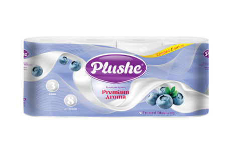 Туалетная бумага Plushe Premium Aroma 3-х слойная Белая 8 рулонов 