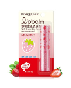 Бальзам для губ BioAqua Увлажняющая с экстрактом клубники 2.7 гр 