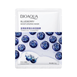 Маска для лица BioAqua тканевая увлажняющая с экстрактом Черники 25 гр