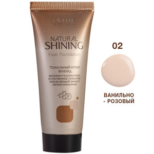Тональный крем LAVELLE Natural Shining тон 02 ванильно-розовый 30 мл