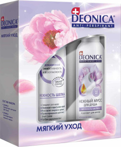 Подар.набор Deonica Мягкий уход (мусс д/душа Silk Touch 200мл,антиперспирант Нежность шелка 200мл)