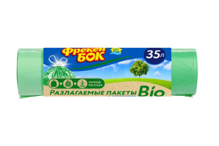 Пакеты для мусора Фрекен Бок Bio Цвет зеленый 35 л 15 шт 51х53 см 13 мкм с затяжками