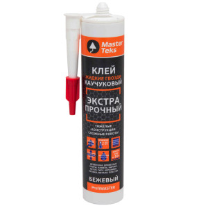 Клей каучуковый MasterTeks ProfiMaster Жидкие Гвозди экстрапрочный бежевый 387 гр