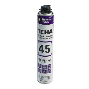 Пена монтажная Remont Plus 45 профессиональная всесезонная 585 мл