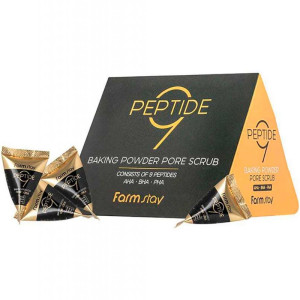 Скраб для лица FarmStay Baking Powder 9 Peptide для очищения пор с пептидами 7 гр*25 шт
