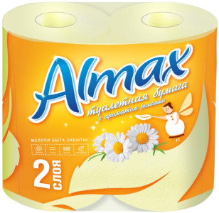 Туалетная бумага Almax Aroma Eco 2-х слойная Ромашка 4 рулона