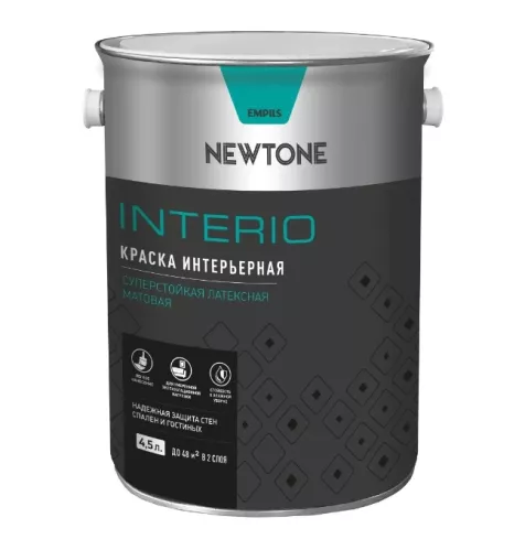 Краска Newtone Interio интерьерная водно-дисперсионная суперстойкая латексная матовая База А 4.5 л – 1