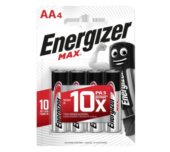 Батарейка Energizer Max щелочная тип АА E 91 BP4 напряжение: 1.5V 4 шт
