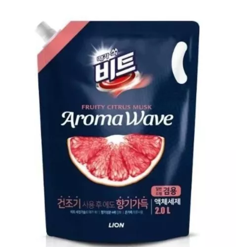 Средство для стирки жидкое Lion Korea Beat Aroma Wave для автоматической стирки Цитрус в мягкой упаковке 2 л – 1