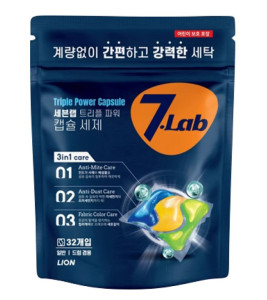 Капсулы для стирки Lion Korea 7 Lab Triple Power 3 в 1 32 шт