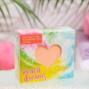 Соль для ванны Laboratory Katrin шипучая с пеной и радужными вставками Peach Dreams 130гр