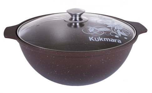 Казан для плова 3,5л Мраморная ст/кр а/п кофейный мрамор (4) кмк37а