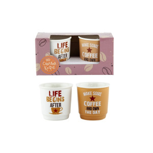 Набор стаканов Lakomo для кофе Life and Coffee 2 шт 80 мл