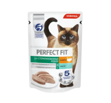 Корм для кошек Perfect Fit для стерилизованных кошек Индейка паштет 75 гр