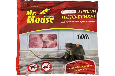 Средство от вредителей Mr. Mouse Тесто-брикет от грызунов 100 гр