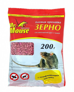 Средство от вредителей Mr. Mouse Приманка зерновая от грызунов 200 гр - 1
