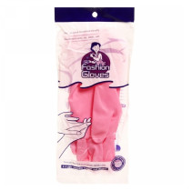 Перчатки хозяйственные Fashion Gloves повышенной прочности розовые pvc L