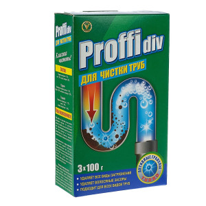 Ср-во для чистки канализационных труб PROFFIDIV Turbo 3х100г гранулы