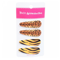 Зажимы для волос Hair Accessuries Тигровый принт  4 шт 5.2*1.7 см
