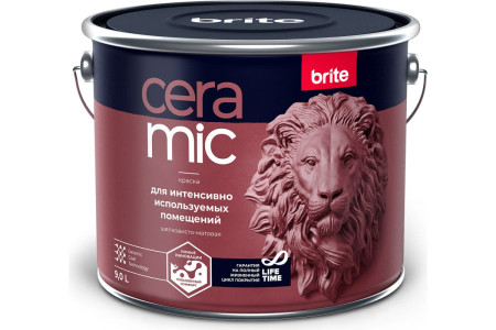 Краска Brite Ceramic для интенсивно используемых помещений база А 9 л