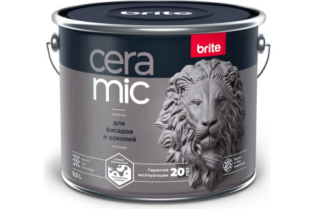 Краска Brite Ceramic для фасадов цоколей база А 9 л