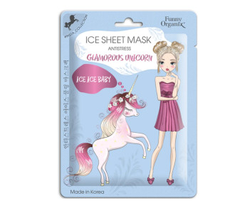 Маска для лица Funny Organix Glamorous Unicorn тканевая ледяная 25 гр