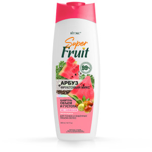 Шампунь для волос Витэкс SuperFruit Объем и густота Арбуз + фруктовый микс без силиконов 500 мл