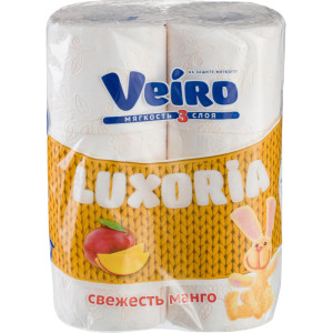 Туалетная бумага Veiro Luxoria белая 3-х слойная 6 рулонов