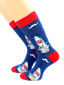 Носки Hobby Line унисекс Акула FREE KISSES размер 36-43