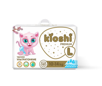 Подгузники-трусики Kioshi PREMIUM ультратонкие L 10-14 кг 40 шт