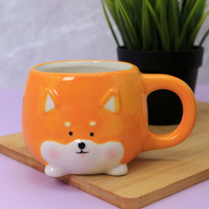 Кружка MilotaBox Corgi керамическая цвет оранжевый 