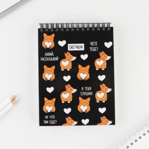 Скетчбук ArtFox Корги А6 80 л