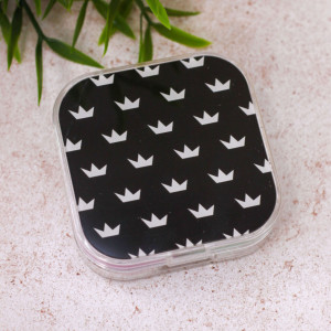 Контейнер для линз iLikeGift Symbol Crowns черный 7.5х2.5х7.5 см - 1