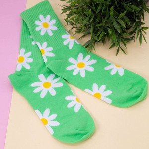 Носки MilotaBox Daisy зелёный женские размер 35-40
