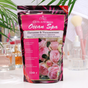 Соль для ванны Laboratory Katrin Ocean spa Питание и увлажнение с омолаживающим эффектом с эфирным масло розы и экстрактом жемчуга 530 гр