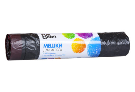 Мешки для мусора Fun Clean суперпрочные тесьма для затягивания стальной 15 шт 35 л
