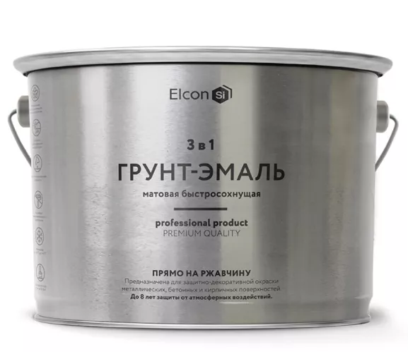 Грунт-эмаль Elcon 3 в 1 по ржавчине матовый серый 2 кг – 1