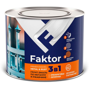 Грунт-эмаль Faktor 3 в 1 по ржавчине белый 20 кг