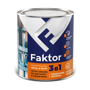Грунт-эмаль Faktor 3 в 1 по ржавчине черный 0.8 кг