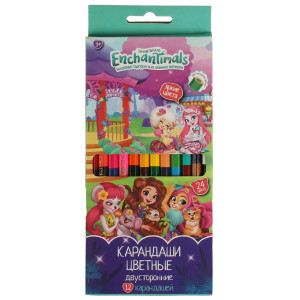 Карандаши цветные Умка Enchantimals двусторонние 12 цв