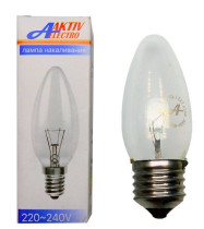 Лампа накаливания АктивЭлектро ДС-230-40Вт Е27 свеча