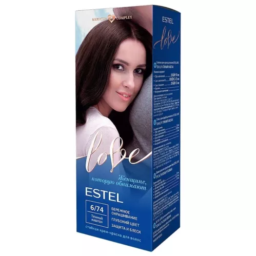 Крем-краска для волос Estel LOVE тон 6/4 каштан 50 мл – 1