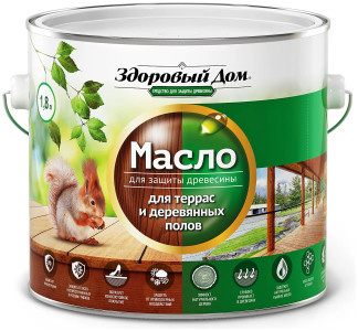 Масло для террас и деревянных полов ЗДОРОВЫЙ ДОМ слоновая кость 1,8л Л-С (4) - 1