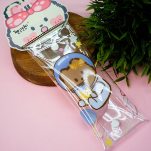Пенал iLikeGift Bear and fox cosmonauts цвет Коричневый 12*9 см